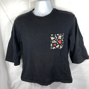 Disney x Uniqlo Women’s Small Mickey Mouse Pocket T Shirt 3/4 Length Sleeves